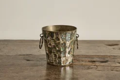 Abalone Ice Bucket & Tongs*VINTAGE Clearance
