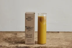 Beeswax Glass Pillar Candle*HIDDEN Clearance