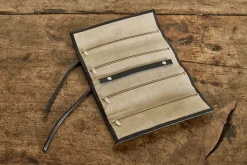 Black Leather Jewelry Roll*F. HAMMANN Clearance