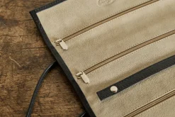 Black Leather Jewelry Roll*F. HAMMANN Clearance