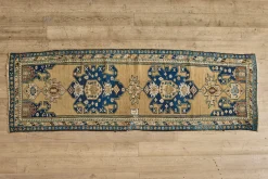 Blue & Gold Persian Runner 3’4 X 10’2*VINTAGE Discount