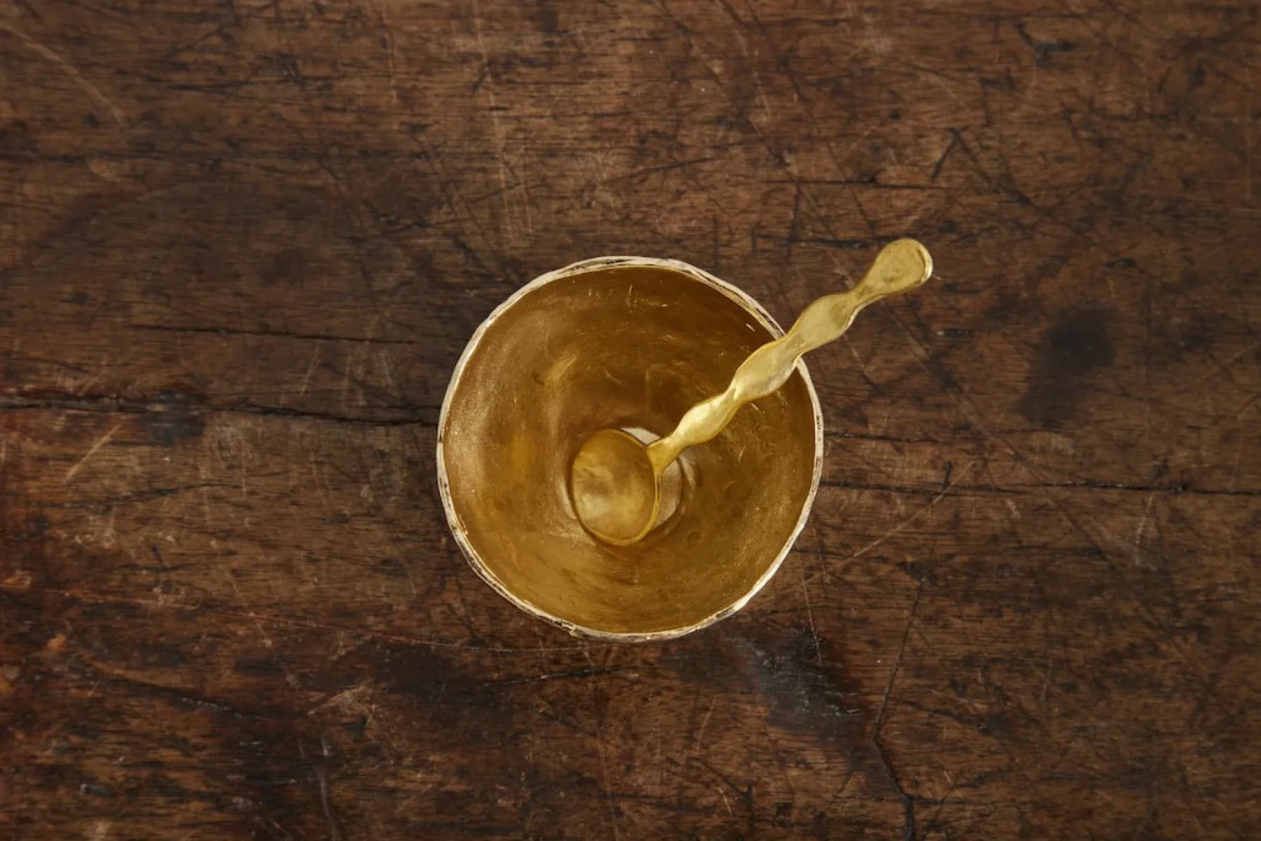 Brass Bowl and Spoon*UNEARTHEN Clearance