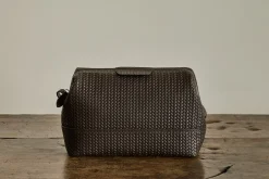 Brown Leather Washbag*F. HAMMANN Hot