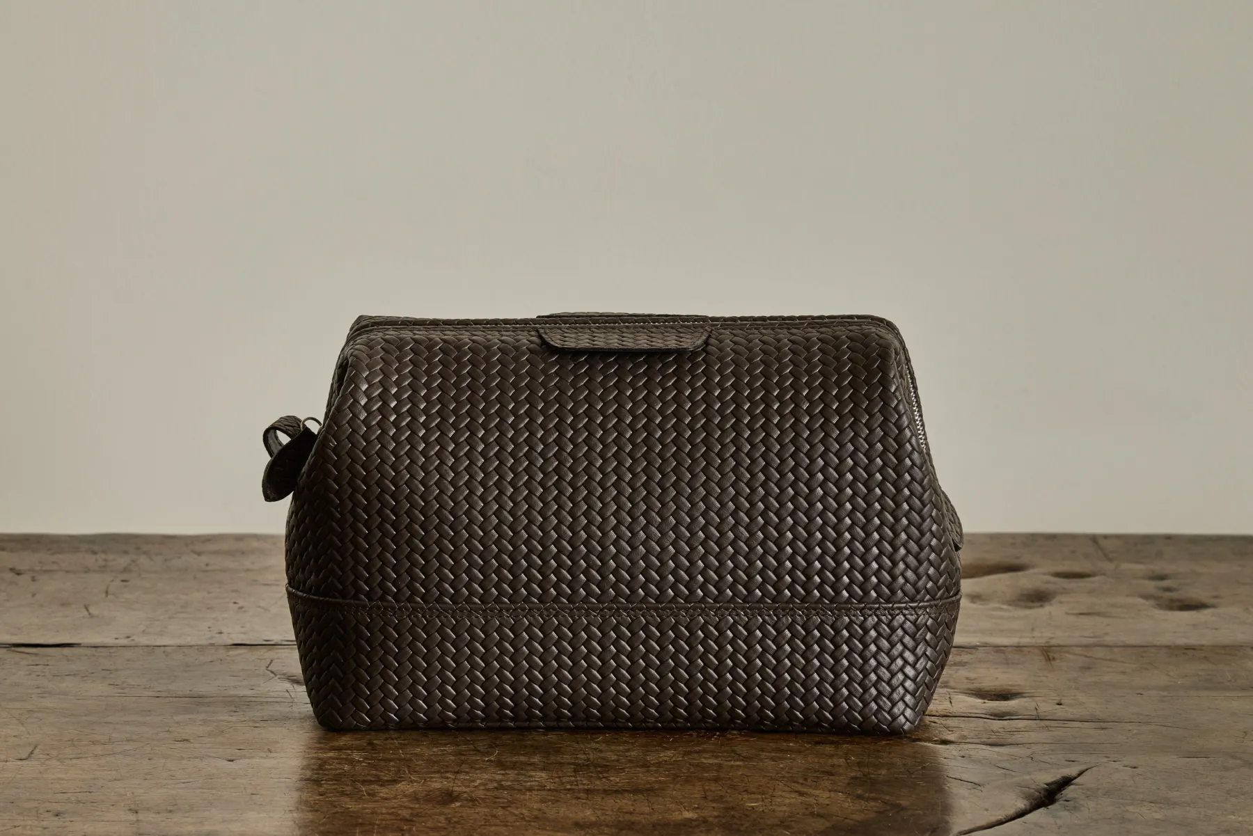 Brown Leather Washbag*F. HAMMANN Hot