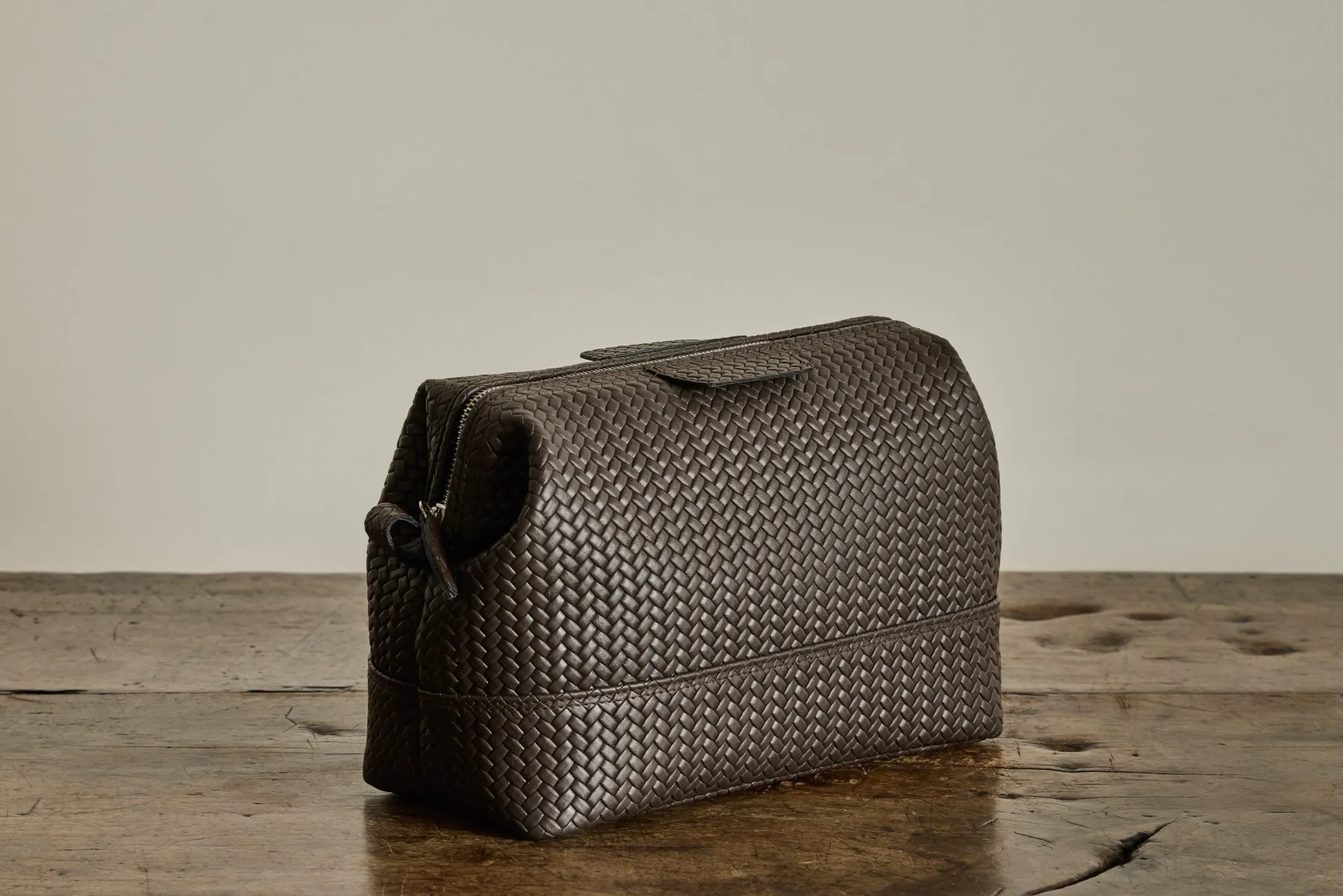 Brown Leather Washbag*F. HAMMANN Hot