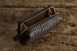 Brown Leather Washbag*F. HAMMANN Hot
