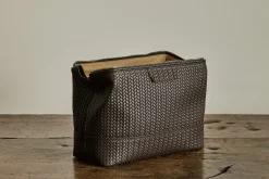 Brown Leather Washbag*F. HAMMANN Hot