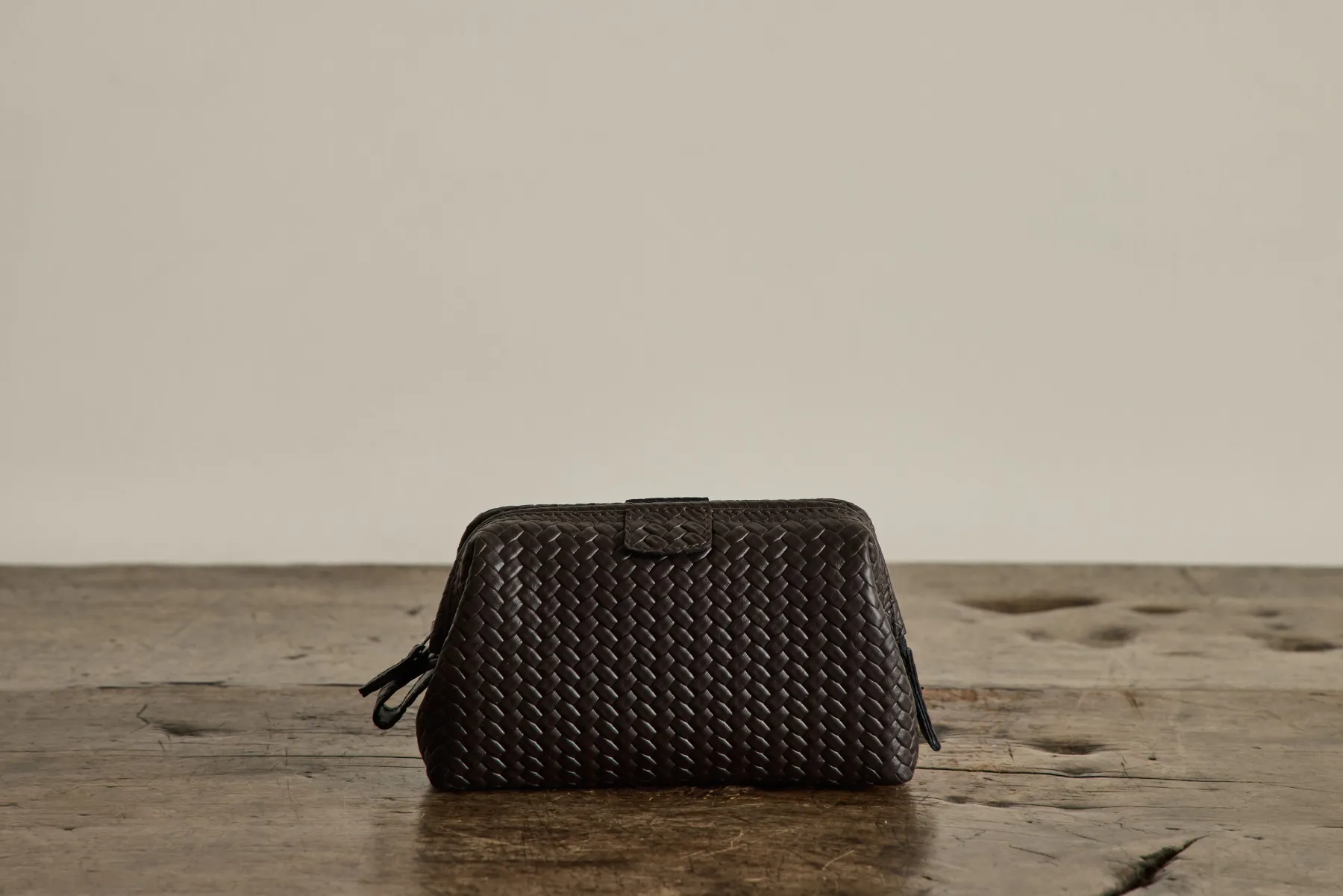 Brown Leather Washbag*F. HAMMANN Hot