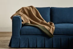 Cashmere Throw In Tan/ Forest Green*Nickey Kehoe Clearance