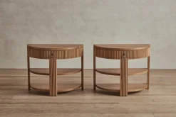 Demilune Side Table, Wood Top*NICKEY KEHOE Online