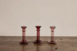 Glass Candle Holder in Framboise*LA SOUFFLERIE Clearance