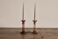Glass Candle Holder in Framboise*LA SOUFFLERIE Clearance