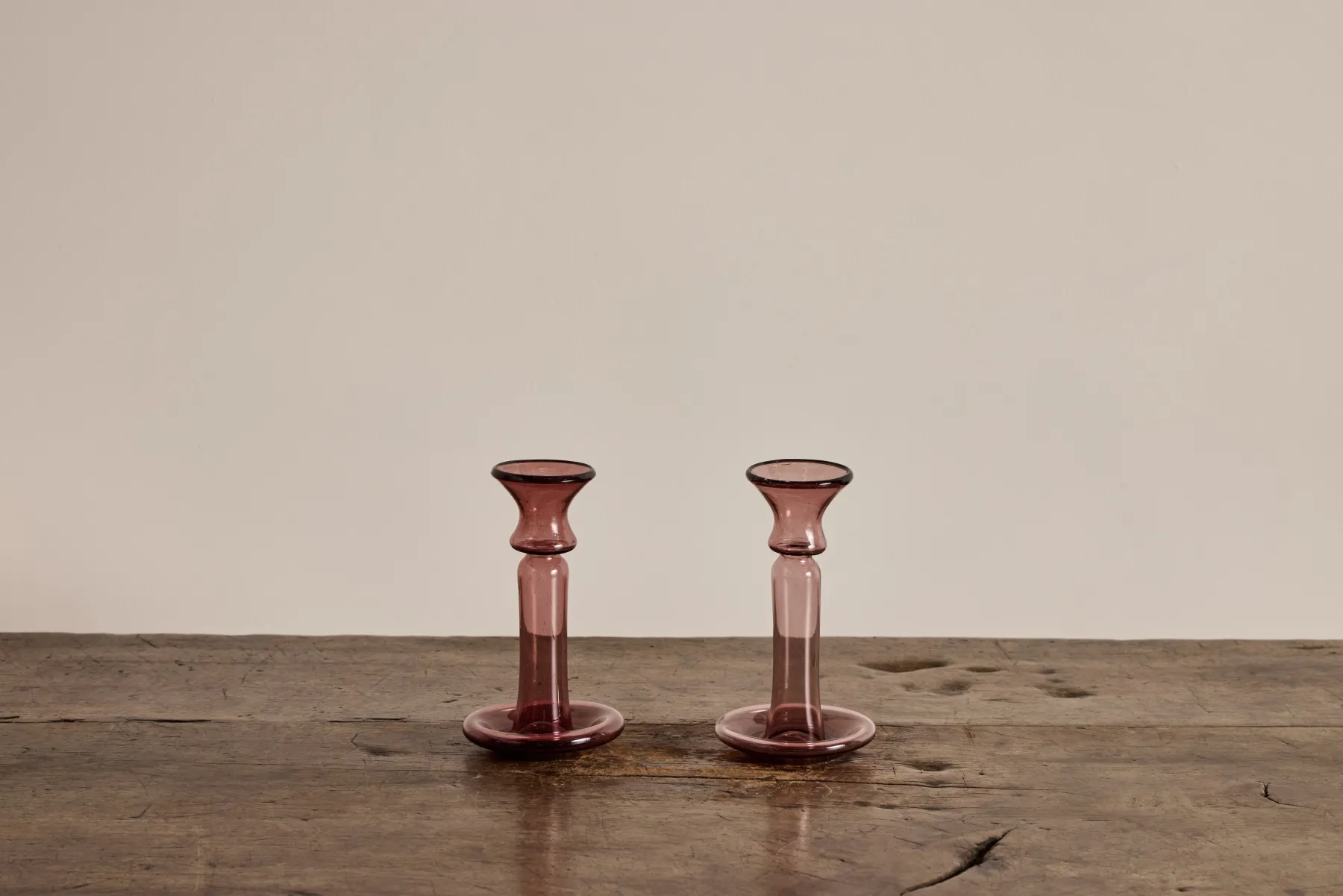 Glass Candle Holder in Framboise*LA SOUFFLERIE Clearance