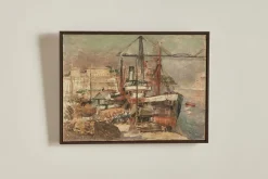 Harbor Boat Painting*VINTAGE Clearance