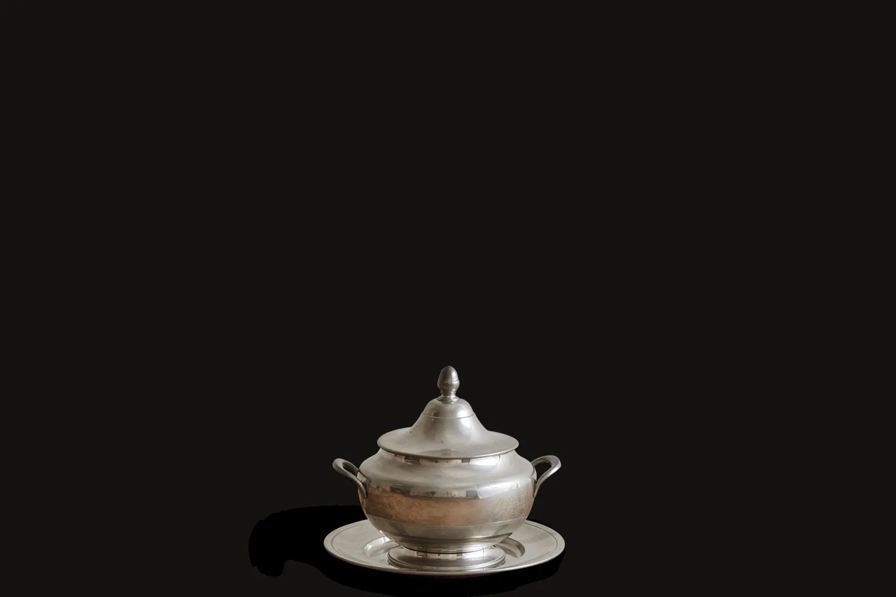 Large Pewter Tureen & Plate*VINTAGE Best