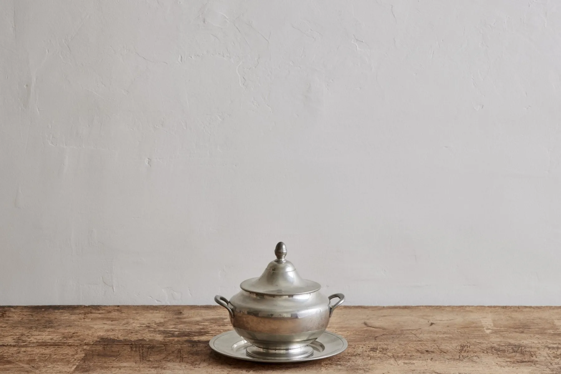 Large Pewter Tureen & Plate*VINTAGE Best