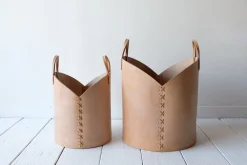 Leather Log Basket in Russet*OTIS INGRAMS New
