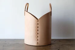 Leather Log Basket in Russet*OTIS INGRAMS New