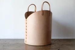 Leather Log Basket in Russet*OTIS INGRAMS New