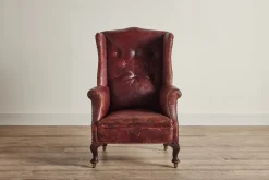 Leather Wingback Chair*VINTAGE Hot