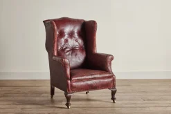 Leather Wingback Chair*VINTAGE Hot