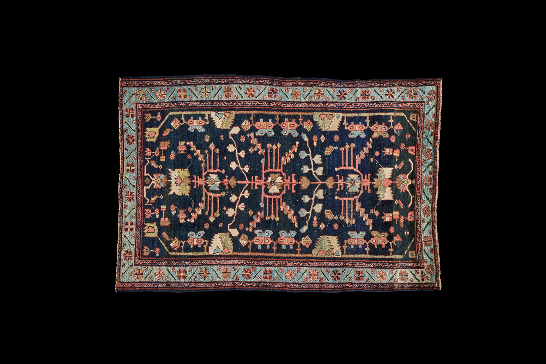 Navy Tribal Malayer Rug 4’6 X 6’7*VINTAGE Clearance