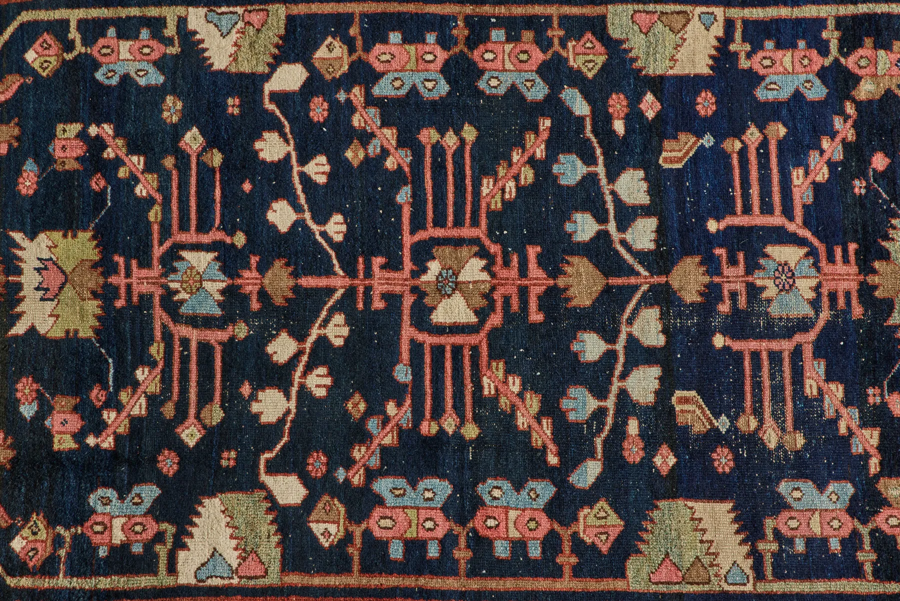 Navy Tribal Malayer Rug 4’6 X 6’7*VINTAGE Clearance