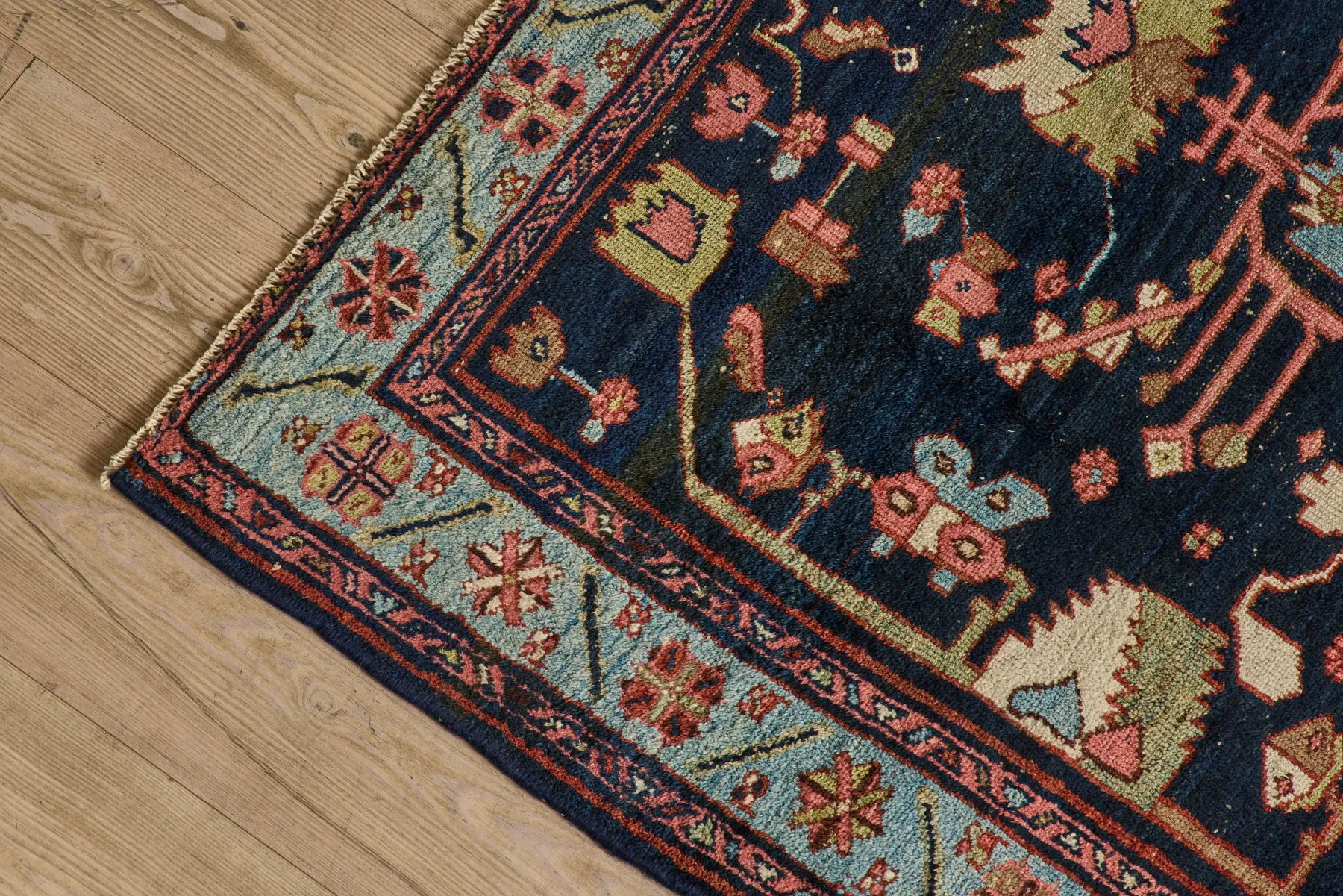 Navy Tribal Malayer Rug 4’6 X 6’7*VINTAGE Clearance