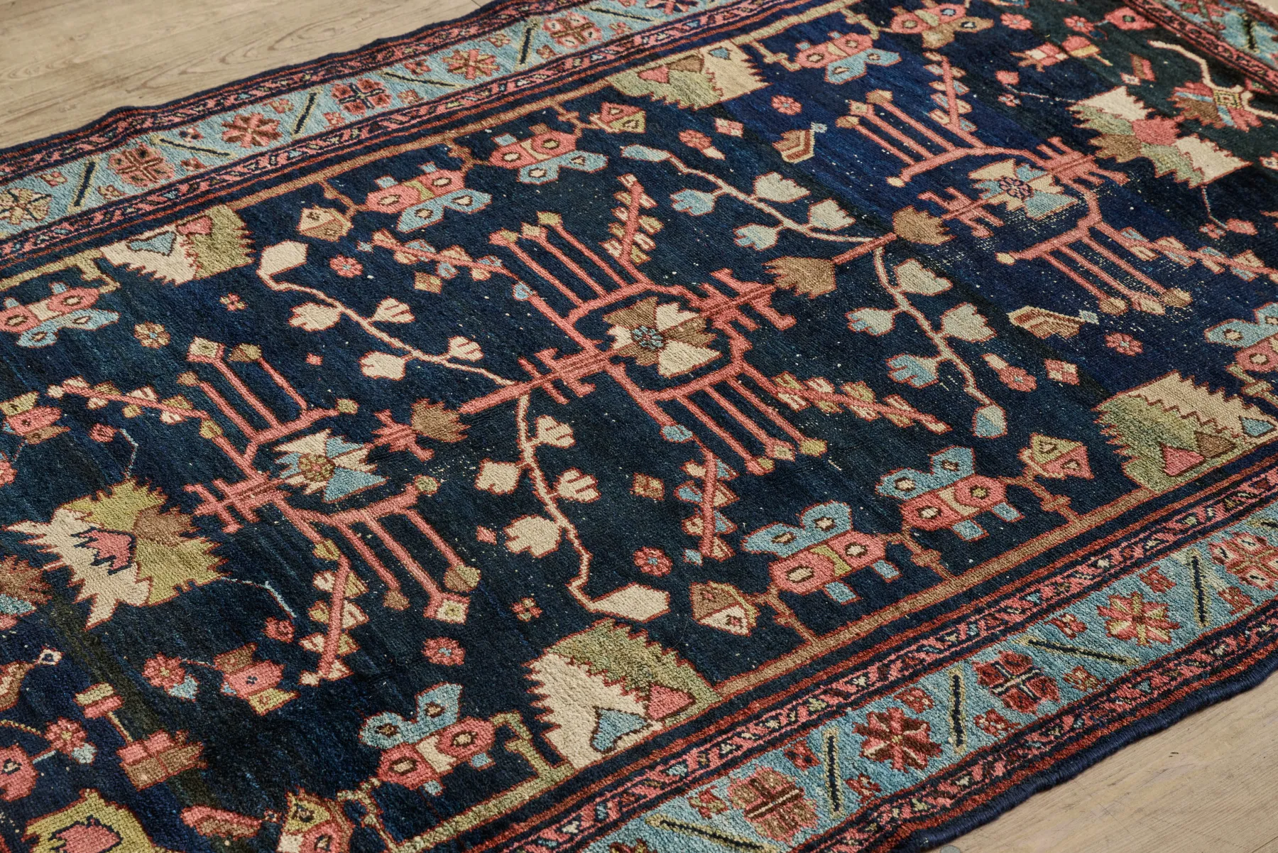 Navy Tribal Malayer Rug 4’6 X 6’7*VINTAGE Clearance