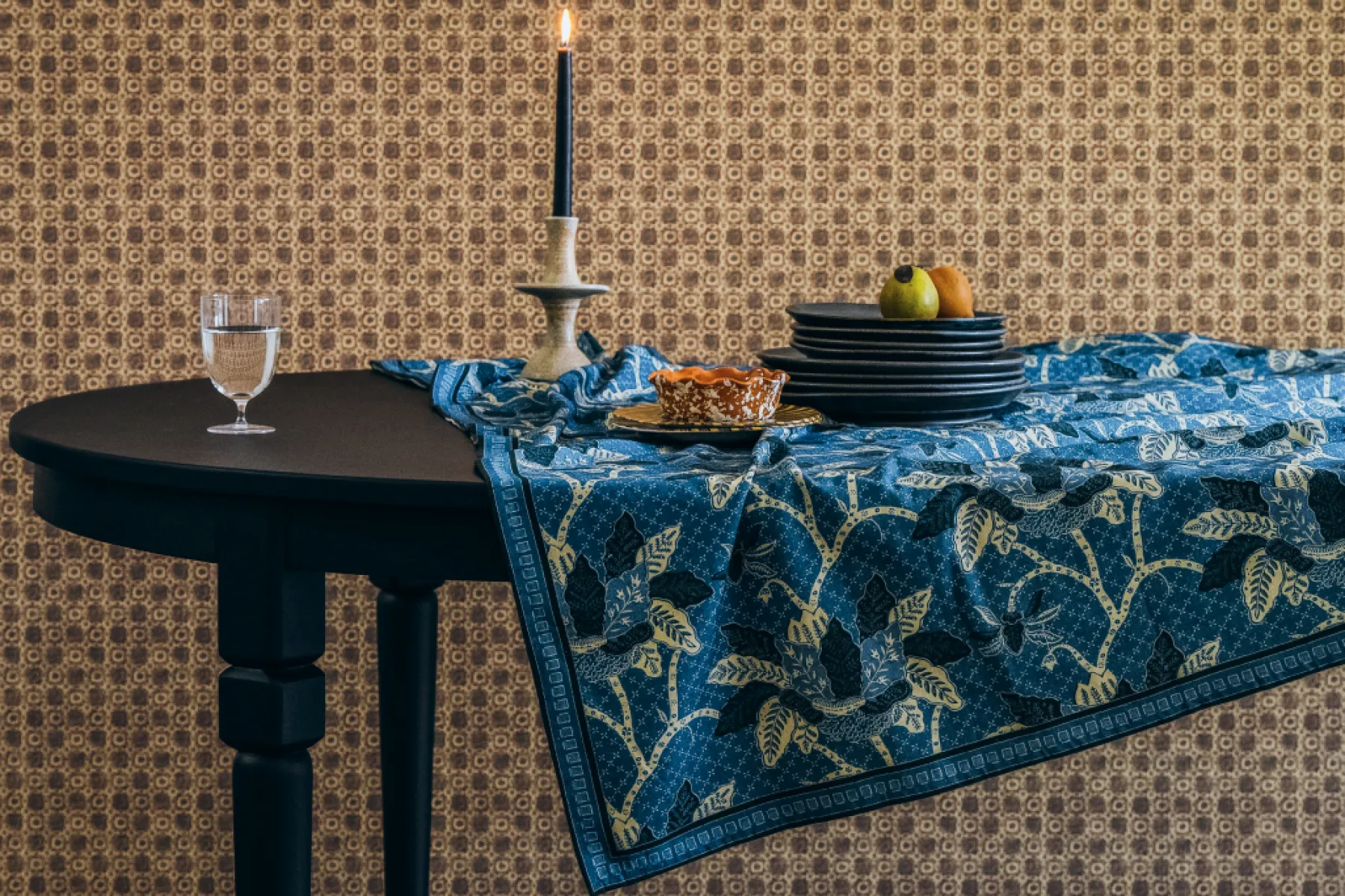 Night Bloom Tablecloth In Azure*NICKEY KEHOE Online