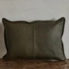 Olive Leather Pillow*NICKEY KEHOE Best
