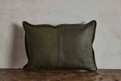 Olive Leather Pillow*NICKEY KEHOE Best