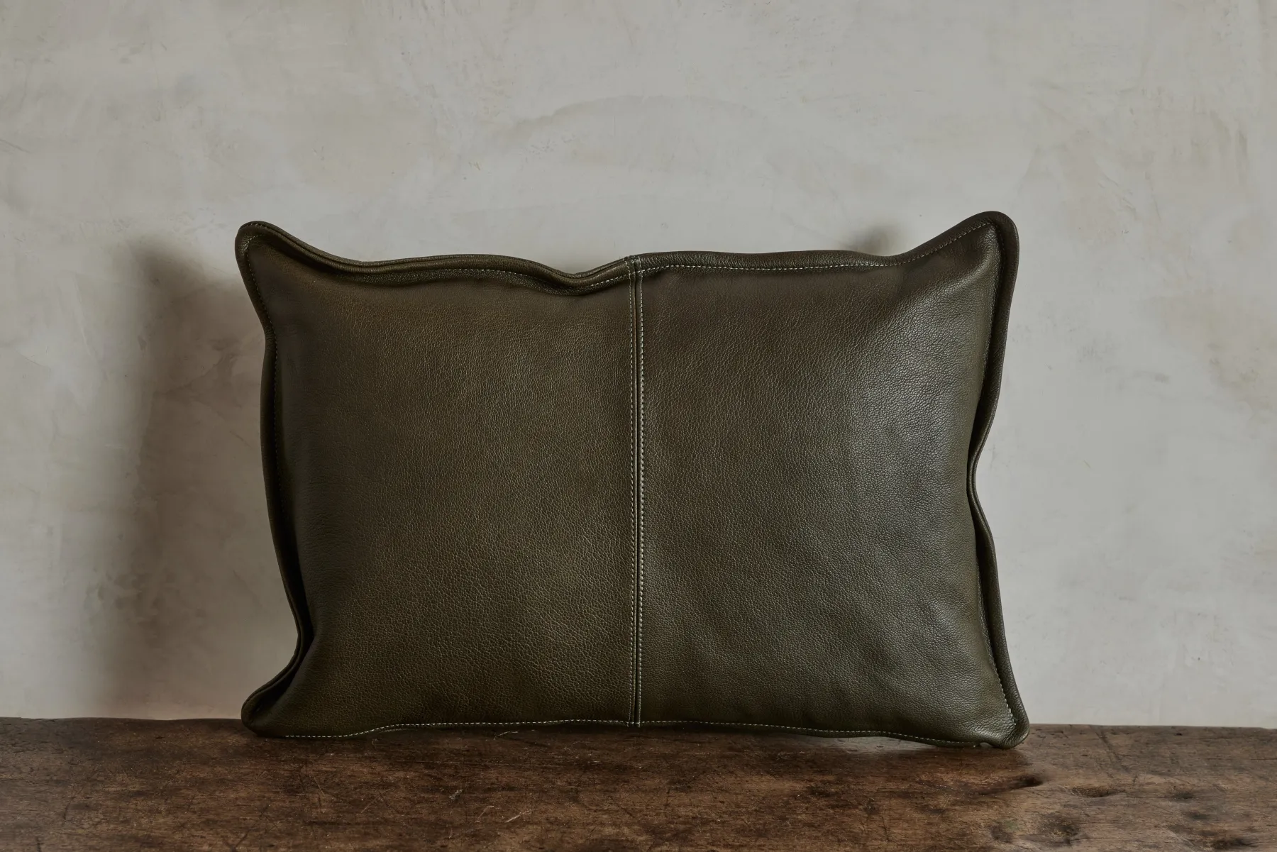 Olive Leather Pillow*NICKEY KEHOE Best