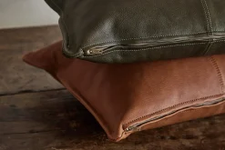 Olive Leather Pillow*NICKEY KEHOE Best