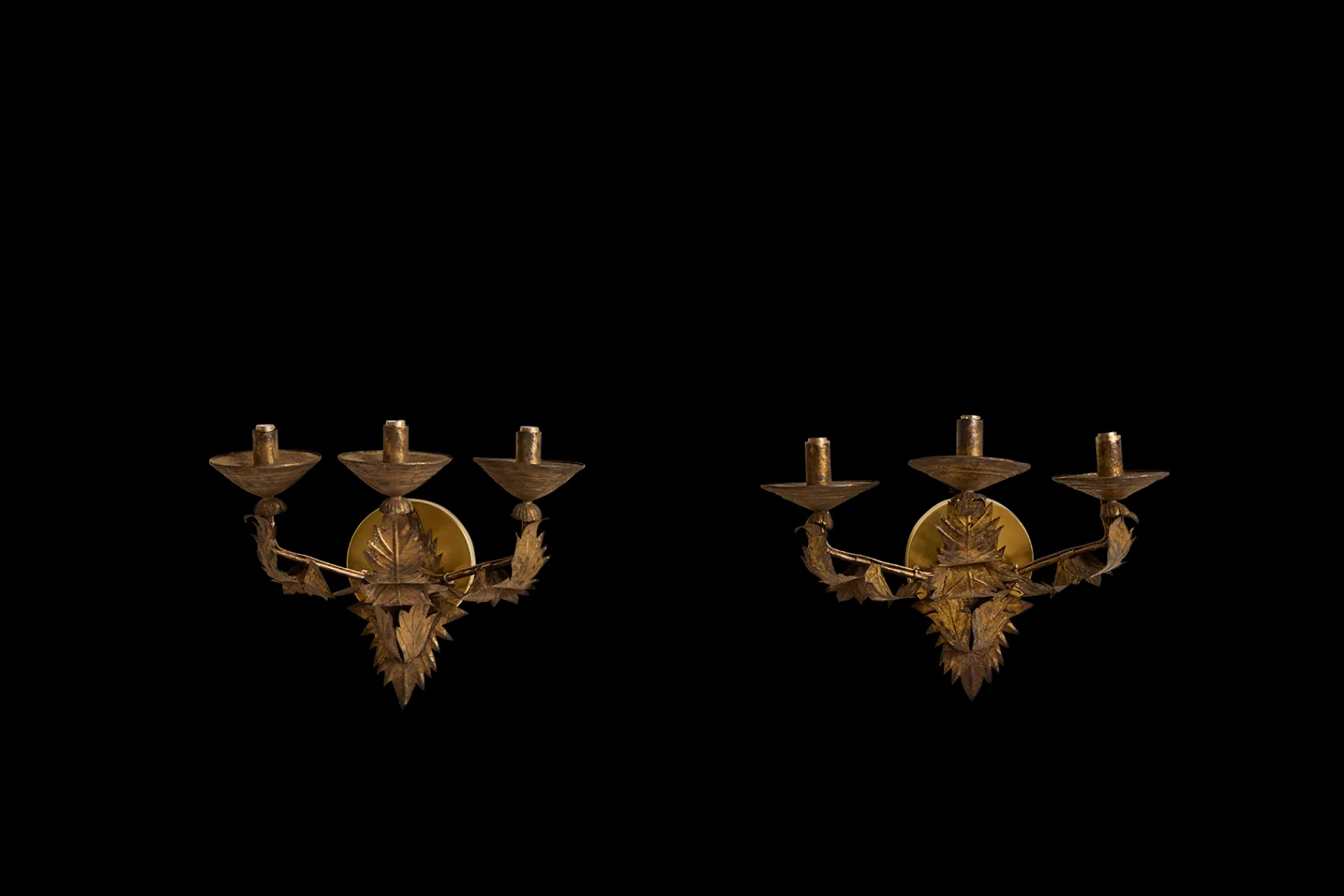 Pair of Spanish Gilt Sconces*VINTAGE Fashion