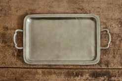 Pewter Lago Rectangle Tray with Handles*MATCH Sale