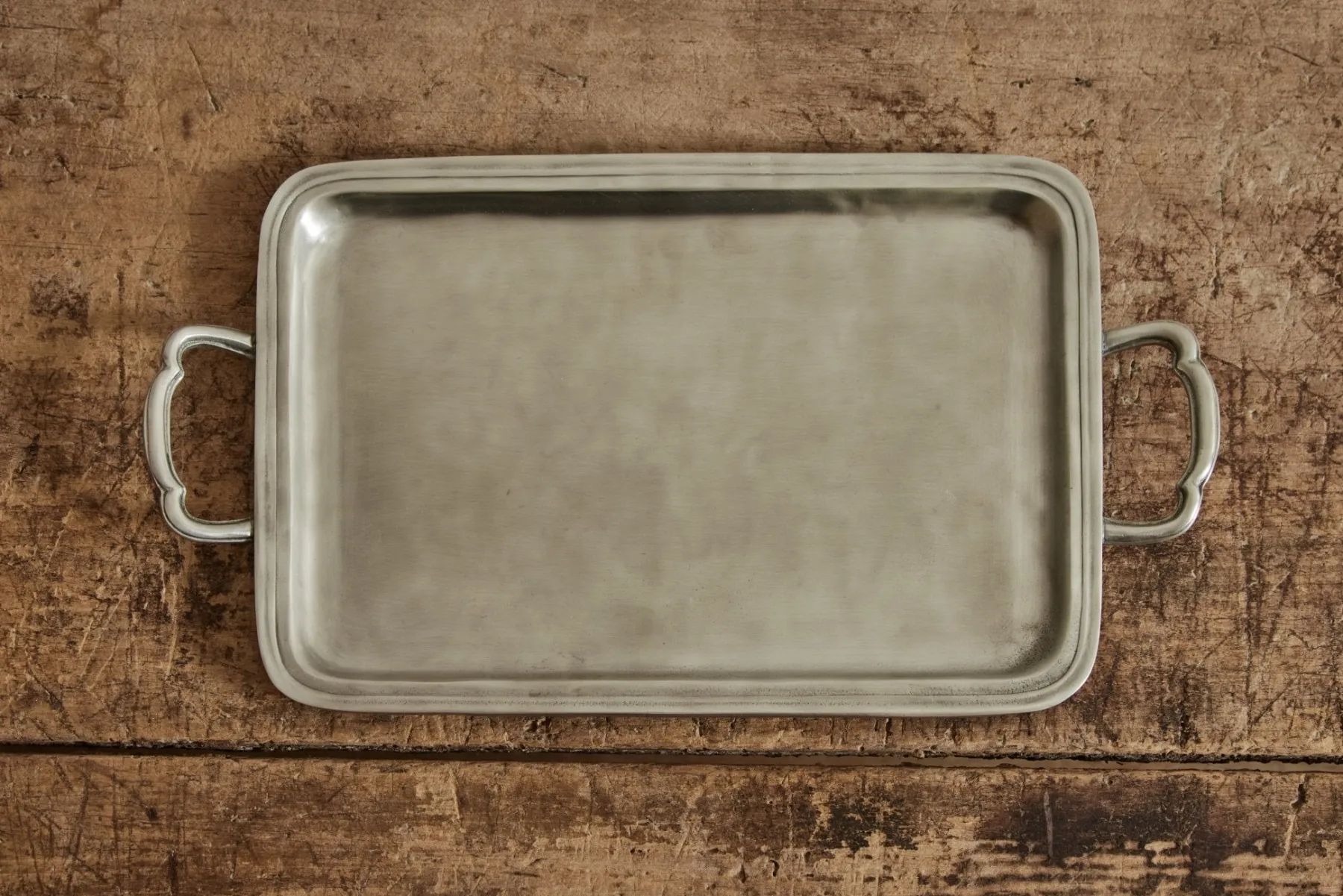 Pewter Lago Rectangle Tray with Handles*MATCH Sale