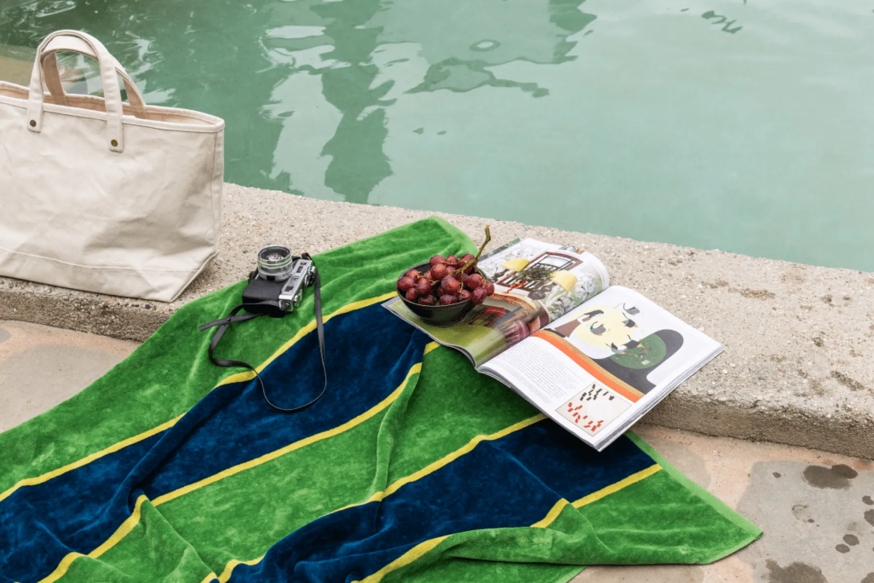 Pool Towel in Kiwi Stripe*NICKEY KEHOE New