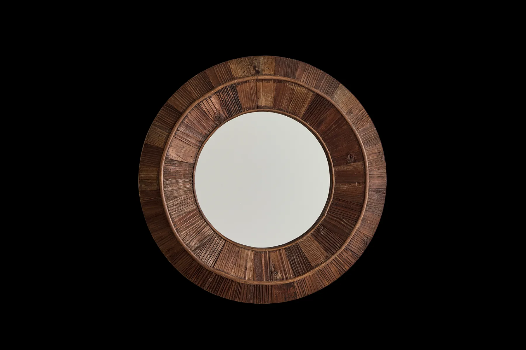 Round Wood Mirror*VINTAGE New
