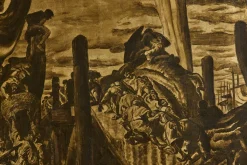 Ship Scene Painting No.3*VINTAGE New