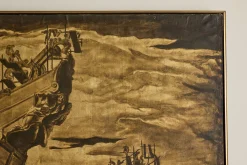 Ship Scene Painting No.2*VINTAGE Hot