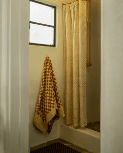 Shower Curtain in Chestnut Lattice*NICKEY KEHOE Sale