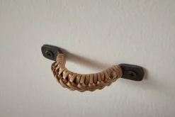 Square Forged Iron Drawer Pull with Braided Bamboo*NICKEY KEHOE Sale