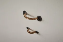 Square Forged Iron Drawer Pull with Braided Bamboo*NICKEY KEHOE Sale