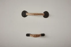 Square Forged Iron Drawer Pull with Braided Bamboo*NICKEY KEHOE Sale