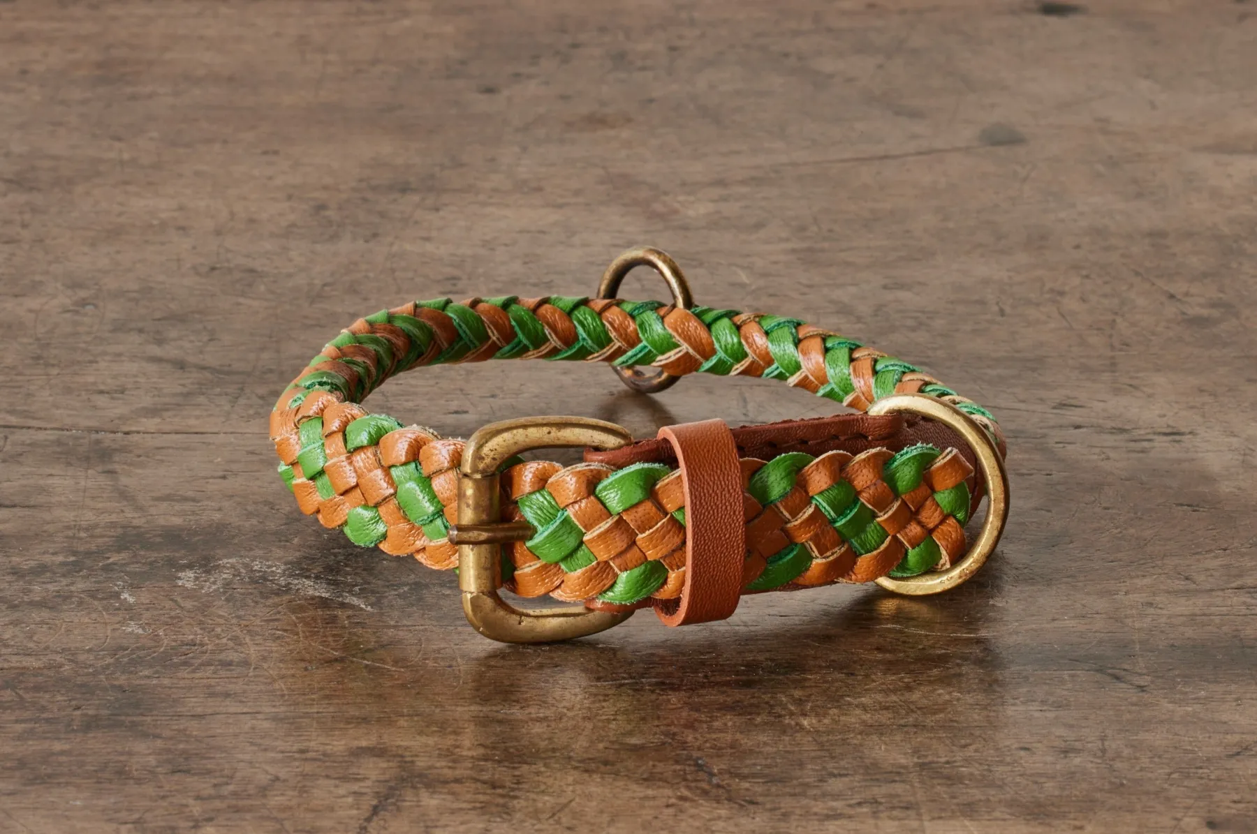 Tonto Collar in Green & Tan*GEORGIE PAWS Outlet