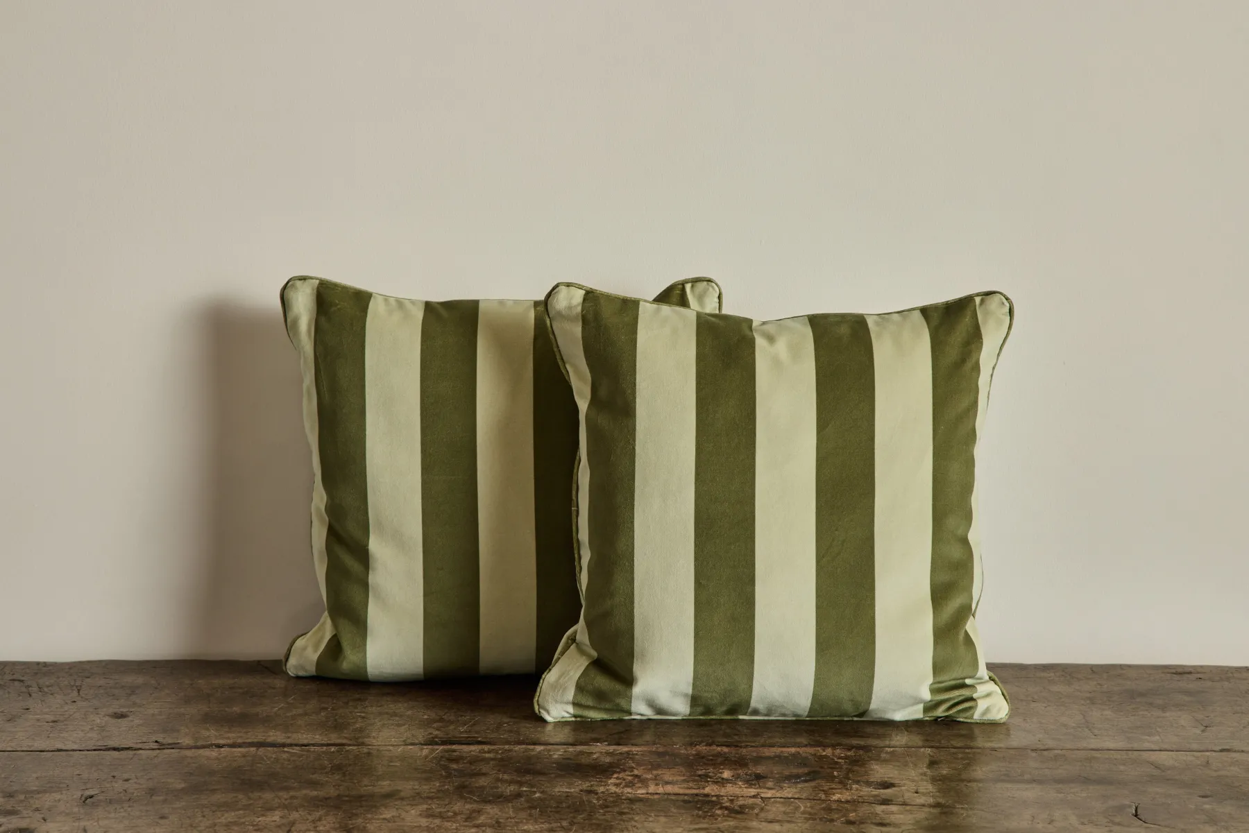 Velvet Pillow in Camelot Stripe, Juniper*HIDDEN Hot