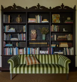 Velvet Pillow in Camelot Stripe, Ginger*HIDDEN Hot