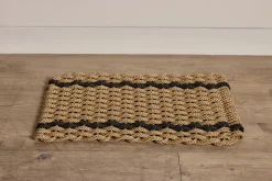 Woven Doormat in Wheat with Charcoal Stripe*HIDDEN New